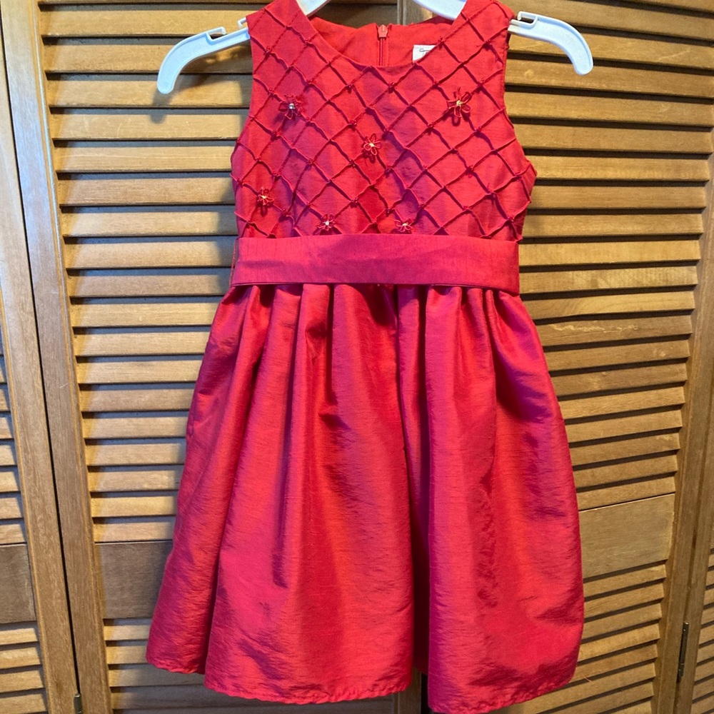 Dorissa Red Dress with Embellishments